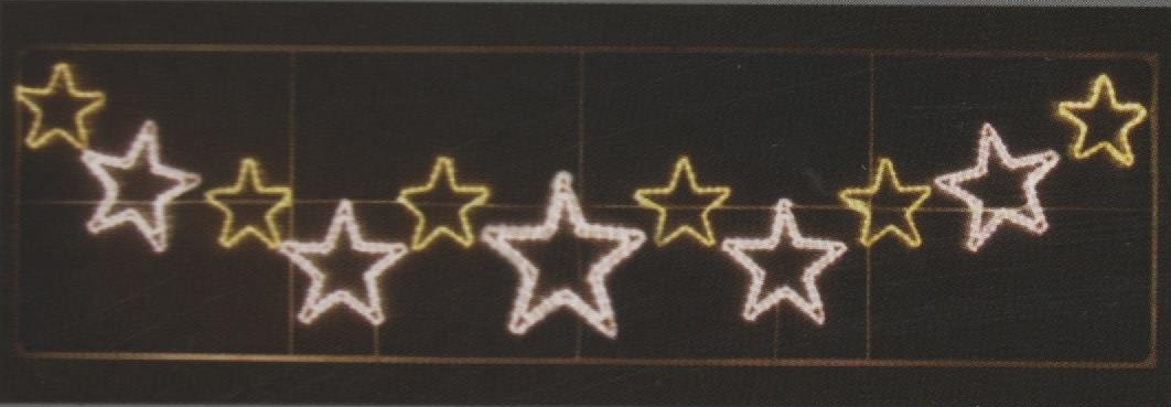 Горизонтальное световое панно Звезды  105*400 см