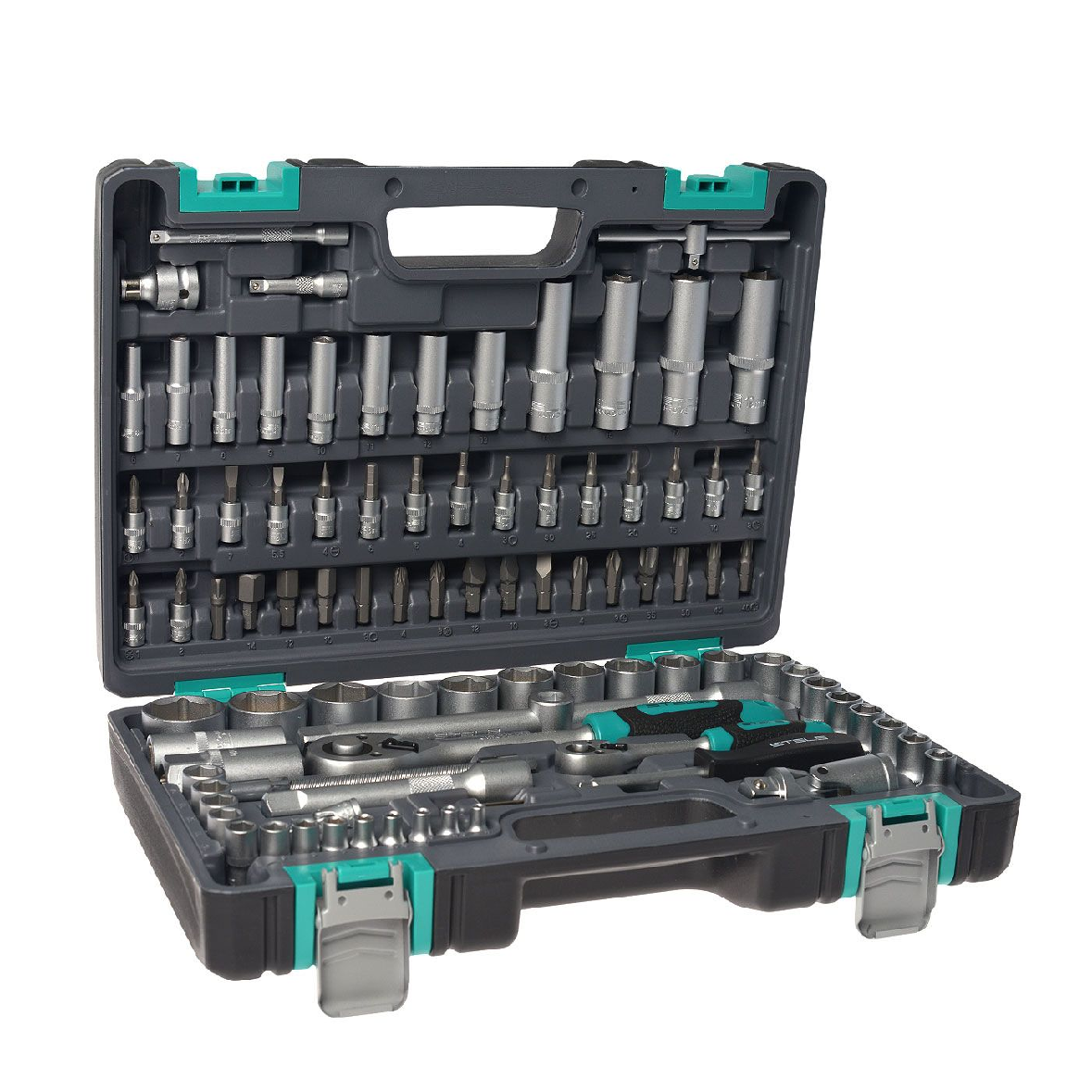 (14106) Набор инструментов, 1/2", 1/4", CrV, пластиковый кейс 94 предм.// STELS