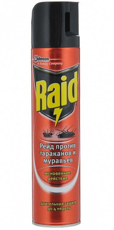 Аэрозоль Рэйд - Raid от тараканов и муравьев 300мл