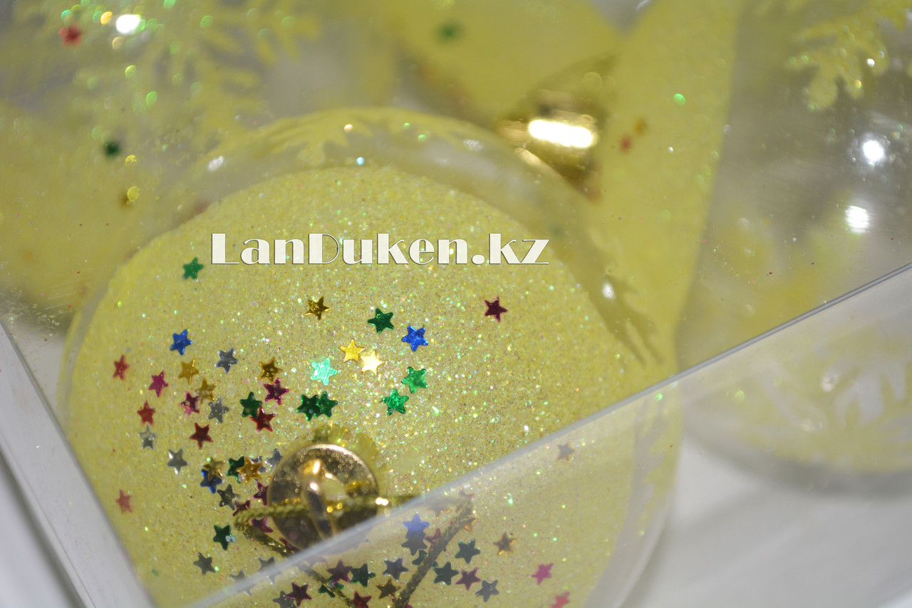 Набор новогодних елочных шариков 6 шт. желтые B 004: продажа, цена в ...