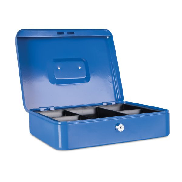 Ящик для денег, 300x240x90мм, 2ключа, металл, синий Donau - фото 1 - id-p38797992