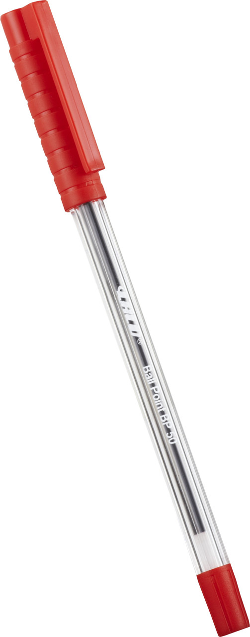 Ручка шариковая, 0.5мм, красная, корпус прозрачный Laco