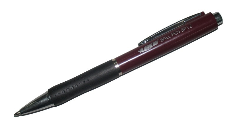 Ручка шариковая, 0.7мм, синяя, втомат, корпус бордовый Laco