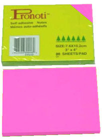 Бумага для заметок 76х102мм, 90л, самоклеющаяся, неоновая розовая Pronoti
