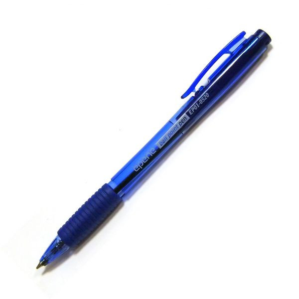 Ручка шариковая, 0.5мм, синяя, автомат, корпус прозрачный Epene