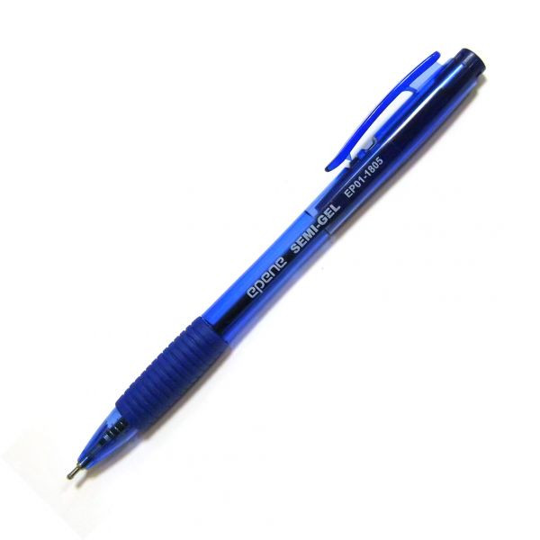 Ручка шариковая, 0.7мм, синяя, автомат, корпус прозрачный Epene