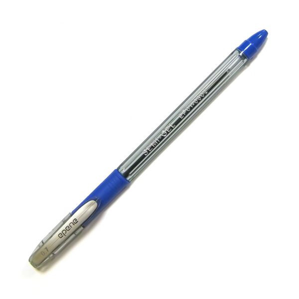 Ручка шариковая, 0.7мм, синяя, корпус прозрачный, с резиновым упором для пальцев Epene