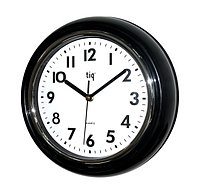 Часы d=30см, круглые, объемные, черные, пластиковые Tig