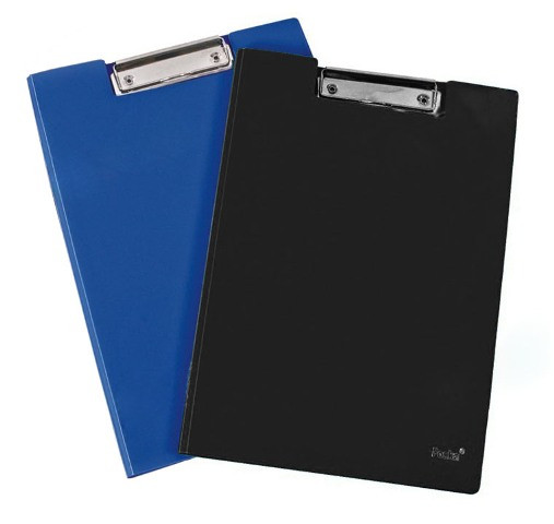 Папка-планшет А4, с верхним прижимом, черная PVC Foska