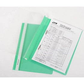 Папка-скоросшиватель А4, пластик/прозрачный верх, зеленая