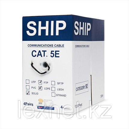 Кабель сетевой, SHIP, D146-P, Cat.5e, FTP, 30В, 4x2x1/0.51мм, РЕ, 305 м/б (Для внешней прокладки), фото 2