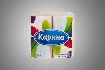 Бумажные полотенца "Карина-Перья" 2 рул. 2 слоя шир .22 см