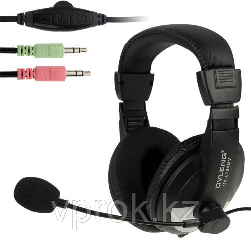 Наушники "Headphones+ microphone  OVLENG  OV-L 750 MV ,Ø 40mm,32Ω ±  15℅,100± 3 dB,20-20,000Hz,50mW,2m"