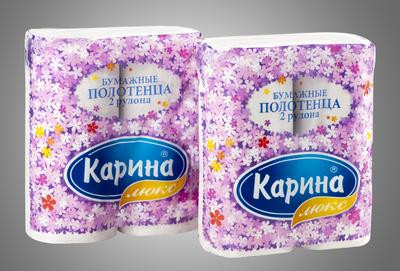 Бумажные полотенца Карина 2рулона 2слоя/упаковка
