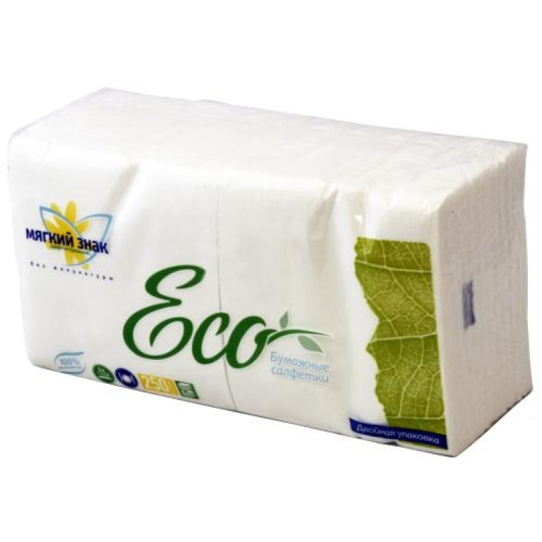 Салфетки Мягкий знак Eco 250шт/пачка