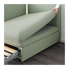 Секция дивана-кровати со спинкой ВАЛЛЕНТУНА зеленый ИКЕА, IKEA, фото 3