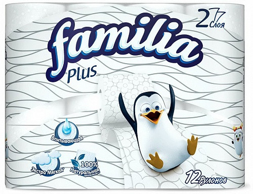 Туалетная бумага Фамилиа - Familia Plus 12шт 2слоя/упаковка