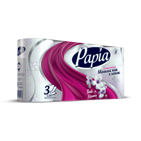 Туалетная бумага Папиа - Papia 8шт 3сл упаковка