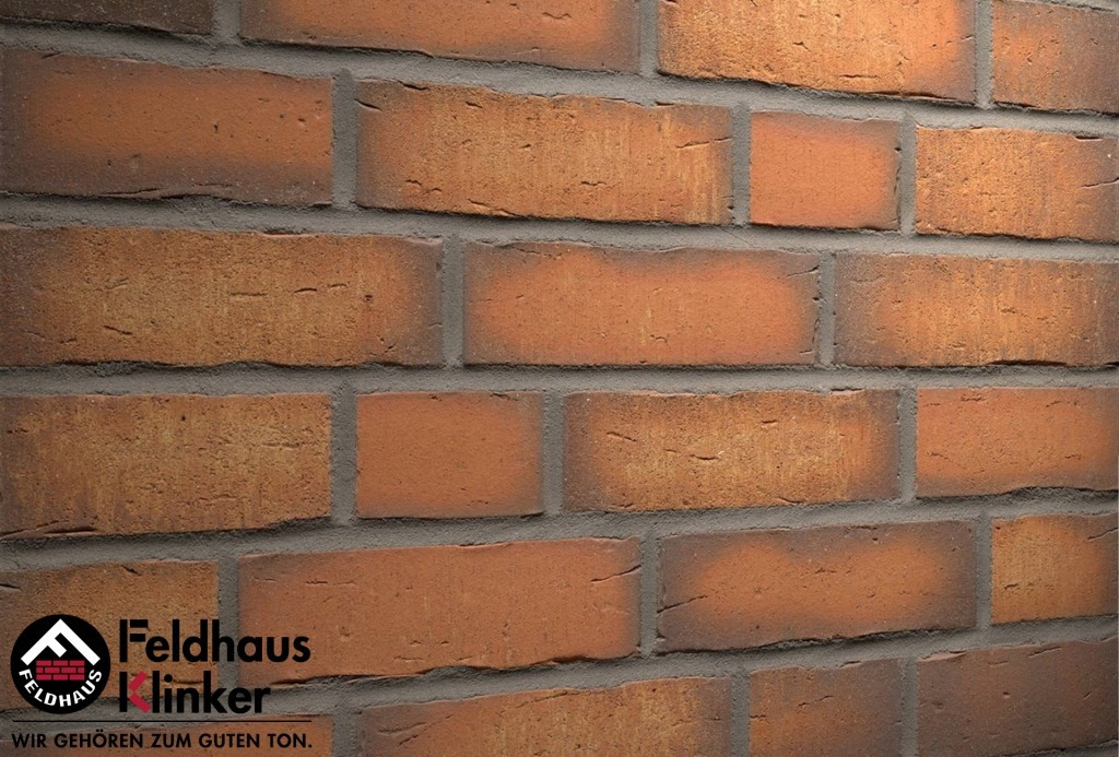 Клинкерная плитка "Feldhaus Klinker" для фасада и интерьера R758 vascu terracotta calino