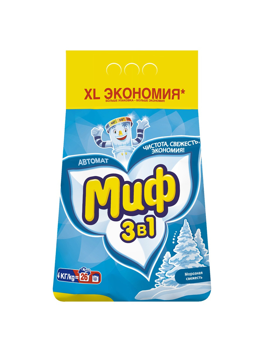 Стиральный порошок Миф Морозная Свежесть 4кг