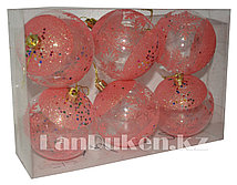 Набор новогодних елочных шариков 6 шт. красные С 004