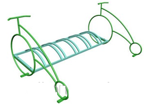 Велопарковка в виде велосипеда, низкая