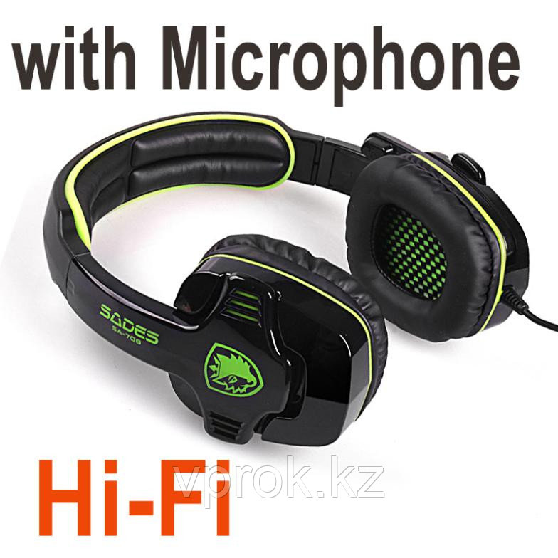 Наушники "Headphones+ microphone SADES SA708 Gaming Series,Ø 40mm,32Ω ± 15 ,111± 3 dB,20-20000Hz" - фото 4 - id-p39023243