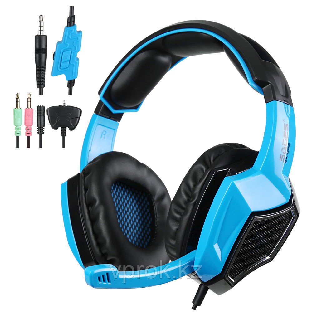 Наушники "Headphones+ microphone SADES SA920 Gaming Series,Ø 40mm,32Ω ± 15 ,111± 3 dB,20-20000Hz,3m" - фото 1 - id-p39023743