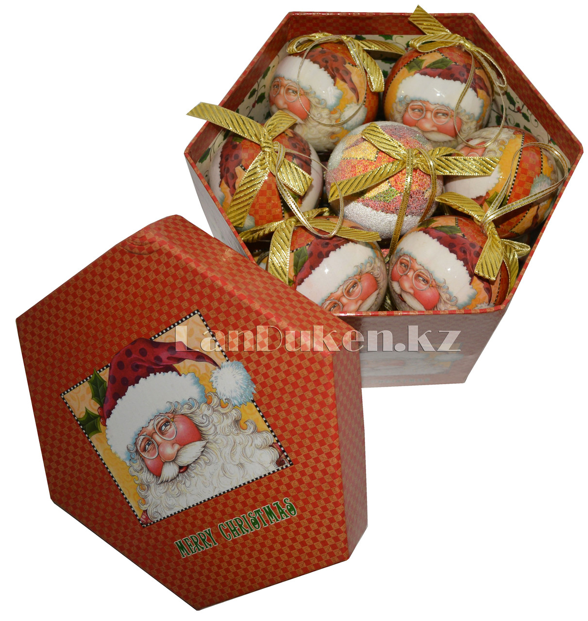 Набор новогодних шариков "папье-маше" 14 шт. в подарочной коробке "Merry Christmas" 70-070, фото 1