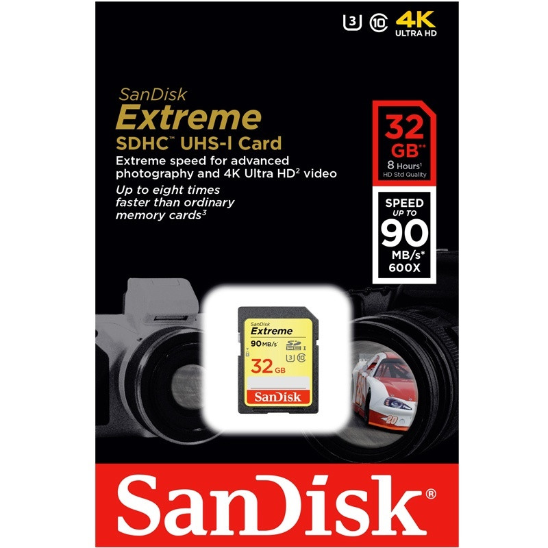 SanDisk Extrime 32GB SDHC 90MB/s Class 10