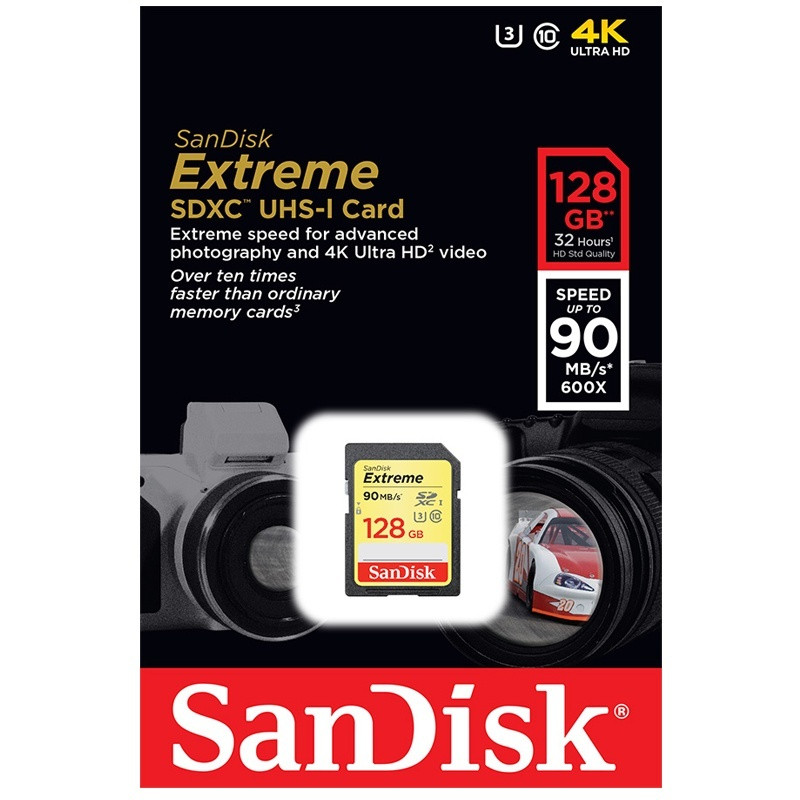 SanDisk Extrime 128GB SDHC 90MB/s Class 10 - фото 1 - id-p39041908