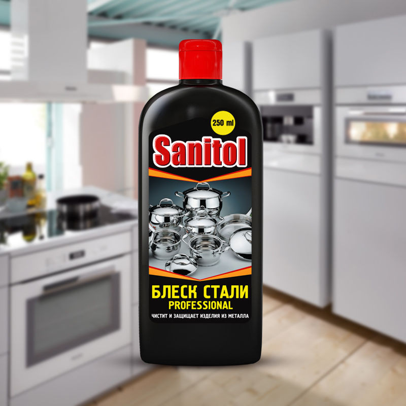 Чистящее для металла Sanitol Блеск стали 250мл