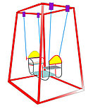 Детская качеля лодочка разноцветная, фото 2