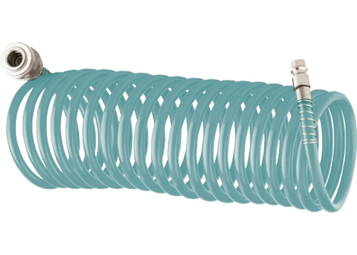 Полиуретановый спиральный шланг профессиональный BASF, 15 м, с быстросъемными соединением // Stels (57009)