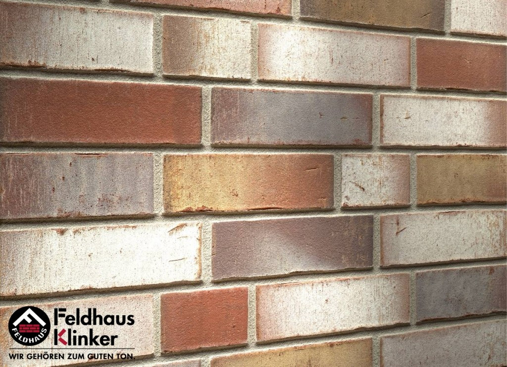 Клинкерная плитка "Feldhaus Klinker" для фасада и интерьера R921 vario ardor trecolora, фото 1