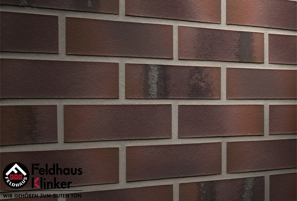 Клинкерная плитка "Feldhaus Klinker" для фасада и интерьера R561 carbona carmesi maritimo, фото 1
