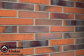 Клинкерная плитка "Feldhaus Klinker" для фасада и интерьера R562 carbona terreno bluastro