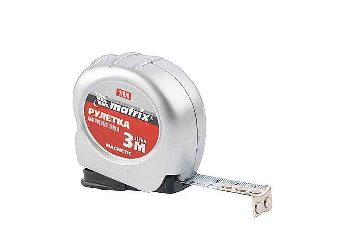 Рулетка Magnetic 3 м х 16 мм магнитный зацеп MATRIX 31010 (002) - фото 1 - id-p39072908