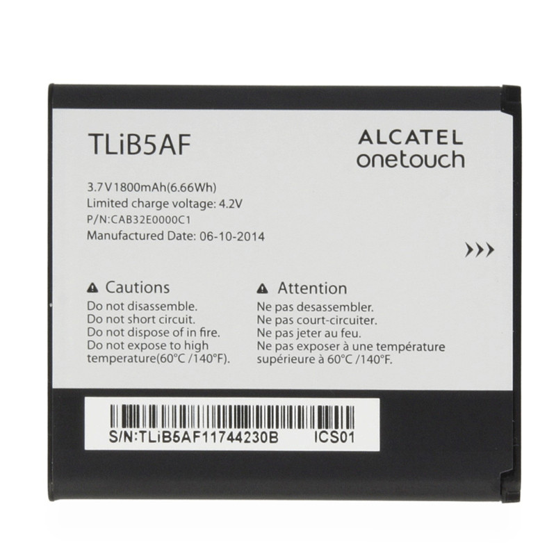 Заводской аккумулятор для Alcatel OT997D (TLiB5AF 1800 mAh) - фото 2 - id-p39100101