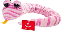 Мягкая игрушка розовая полосатая змея