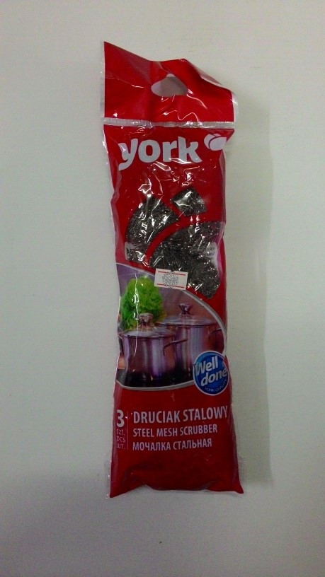 Губка для посуды Йорк - YORK металлическая 3 шт 0301
