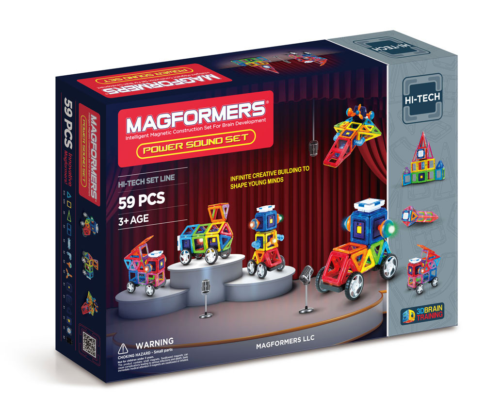 Magformers Магнитный конструктор Набор Power Sound Set из 59 элементов