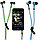 Наушники "Headphones  for iPod / MP3 / iPone ZIPPER,Ø10mm, 97±3dB/1mW,20-20,000Hz,Green,1.0m", фото 3