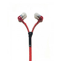 Наушники "Headphones  for iPod / MP3 / iPone ZIPPER,Ø10mm, 97±3dB/1mW,20-20,000Hz,Red,1.0m"