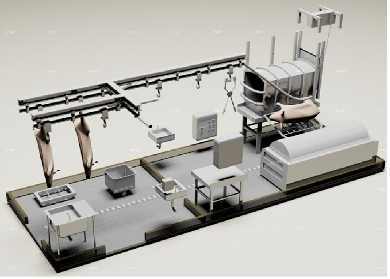 Мобильная модульная бойня свиней