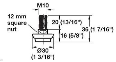 Ножка регулировочная М 10 х 20 мм, с ножной тарелкой из стали - фото 3 - id-p4687117