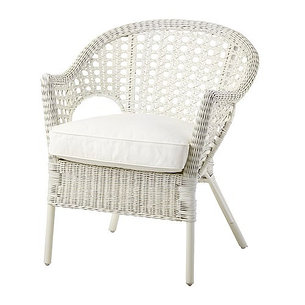 Кресло с подушкой-сиденьем ФИННТОРП / ЮПВИК белый ИКЕА, IKEA , фото 2