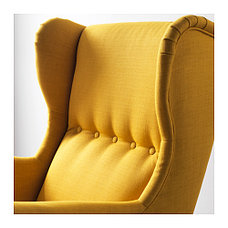 Кресло с подголовником СТРАНДМОН желтый ИКЕА, IKEA , фото 2