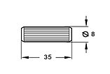 Деревянный шкант, бук, 8 х35 мм (1кг- прим.840 шт.), фото 2