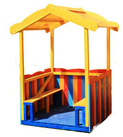 Домик детский, открытый, со скамейками